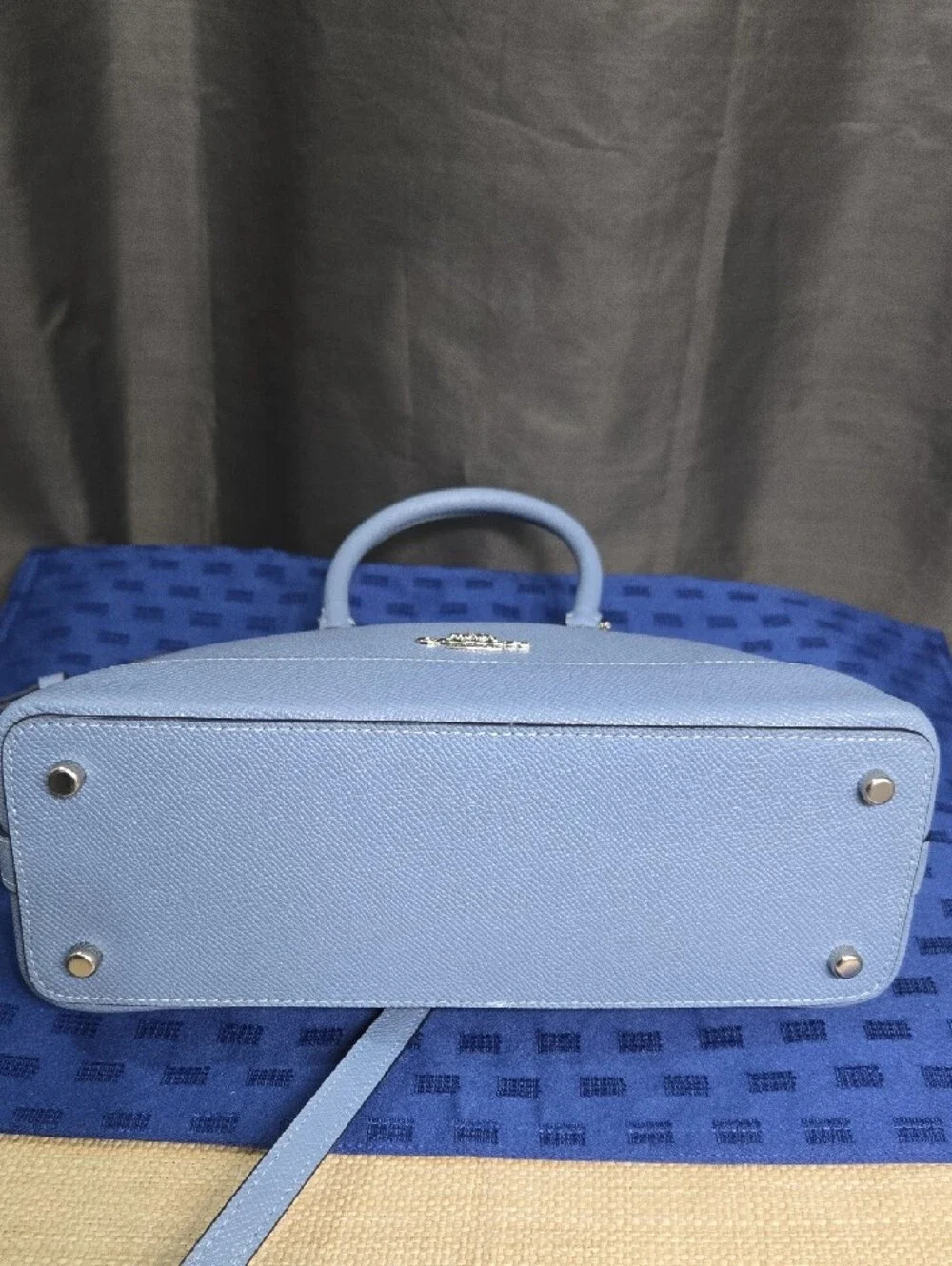 Coach Slate Blue Dome Satchel with Silver Hardware